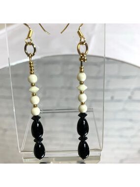 Glass Bead Gold Plated Hook Earrings